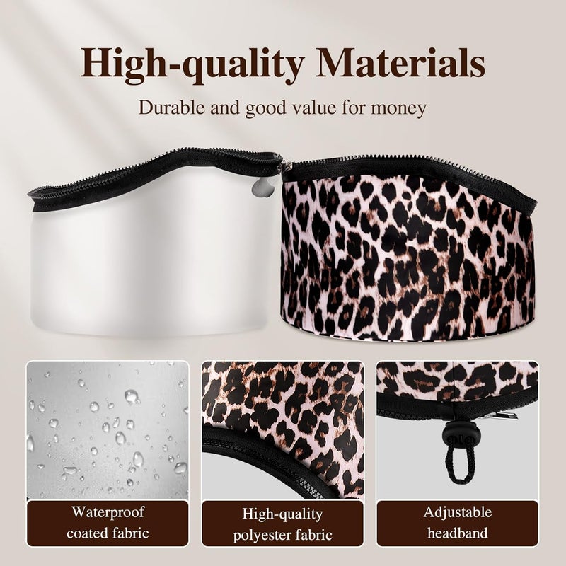 aopow Heat Cap Leopard Thermal Steam Cap - 10-Level Heating for Deep Conditioning Natural and Black Hair at Home - Image 5